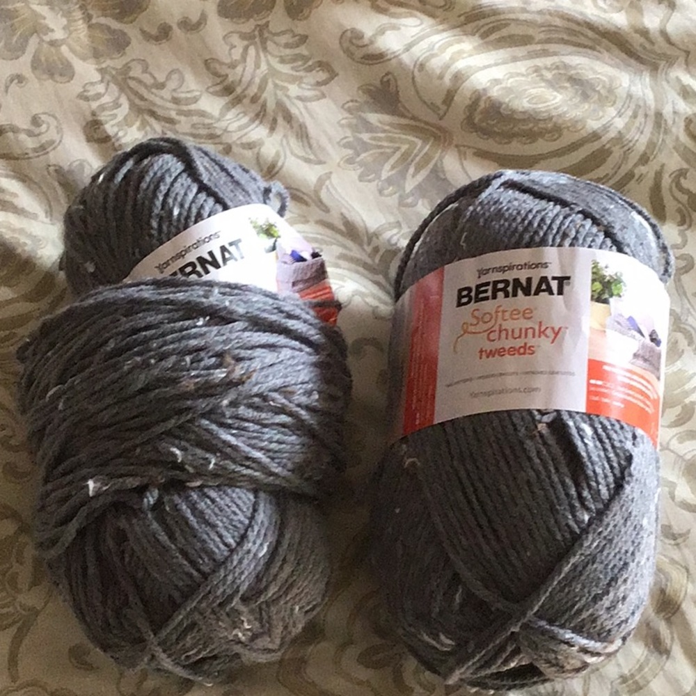 Bernat Softee Chunky Gray Tweed Yarn